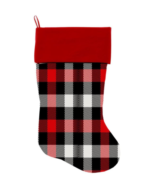 Mirage Pet Products Red and White Buffalo check christmas Stocking