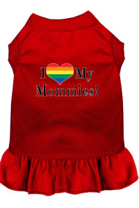Mirage Pet Products I Heart My Mommies Screen Print Dog Dress Red 4X