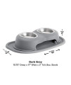 PetComfort Double High Feeding System with Standard Mat (3 inch, Dark Grey)