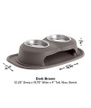 PetComfort Double High Feeding System with Standard Mat (4 inch, Dark Brown)