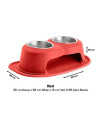 PetComfort Double High Feeding System with Standard Mat (6 inch, Red)