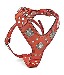 Bestia EROS Red Big Dogs Leather Harness. Padded. Handmade in Europe!