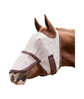 Kensington Signature Removable Nose Fly Mask - Protects Horses Face Nose from Insects, UV Rays, While Allowing Full Visibility - Ears Forelock Able to Come Through The Mask (XL Grey)