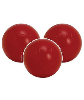 Jolly Pets 3 Pack of Push-N-Play Ball Dog Toys, Red, 6-Inch