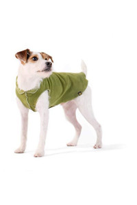 Gold Paw Stretch Fleece Dog Coat - Soft, Warm Dog Clothes, Stretchy Pet Sweater - Machine Washable, Eco Friendly - All Season, Moss, Size 24