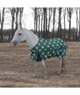 TuffRider 1200D Ripstop 220 GMS Polyfill Pony Horse Print Standard Neck Two Tone Turnout Blanket