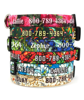 Buttonsmith Art custom Dog collar - Made in The USA - Fadeproof Permanently Bonded Printing, Military grade Rustproof Buckle, choice of 6 Sizes