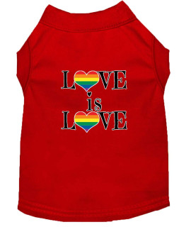 Mirage Pet Products Love is Love Screen Print Dog Shirt Red Sm