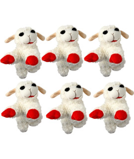 Multipet Lambchop Plush Dog Toy 6 with Squeaker Size:Pack of 6