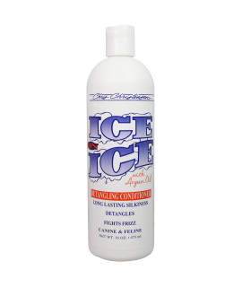 chris christensen Ice on Ice Detangling Dog conditioner, groom Like a Professional, Dematts, Moisturizes, creates Long Lasting Silkiness, All coat Types, Made in USA, 16oz