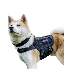 OneTigris K9 Tactical Dog Harness Patrol Dog Vest with Comfortable Adjustable Neck Protection Straps & Durable Handle