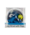 DUKES Printed Dog Bowl with Toys Set - Set of 12