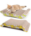 Primepets Cat Scratcher Cardboard, 2 Pack Reversible Corrugated Cat Scratching Pad Replacement Scratcher Pad Lounge Sofa Bed, Catnip Included
