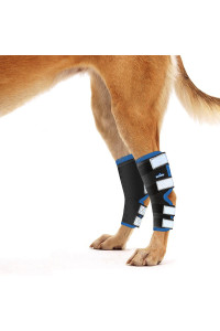 NeoAlly Dog Rear Leg Brace Canine Hind Hock Brace with Safety Reflective Straps for Joint Injury and Sprain Protection, Wound Healing and Loss of Stability from Arthritis (Blue XL Pair)