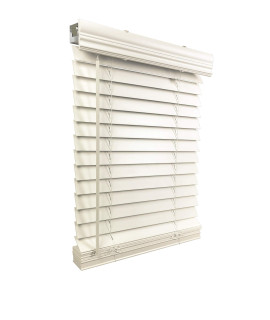 US Window And Floor 2 Faux Wood 645 W x 72 H, Inside Mount cordless Window Blinds, 645 x 72, Smooth White,cLF0106440720