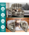 PetAmi Dog Blanket, Plaid Sherpa Dog Blanket | Plush, Reversible, Warm Pet Blanket for Dog Bed, Couch, Sofa, Car (Taupe, 60x80 Inches)