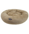 Ultra Plush Deluxe Comfort Pet Dog & Cat Taupe Snuggle Bed (Multiple Sizes) - Machine Washable, Made in the USA, Reversible, Durable Soft Fabrics, S - 23"x23"