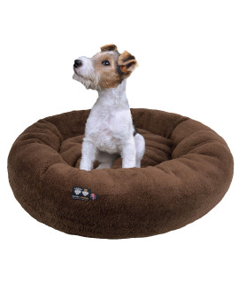 Bessie and Barnie Snuggle Dog Bed - Extra Plush Fabric Dog Bean Bag Bed - Reversible Circle Dog Bed - Machine Washable Donut Dog Bed - Calming Dog Bed - Multiple Sizes & Colors Available