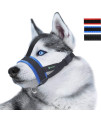 Head Strap Dog Muzzle Prevent from Taking Off by Paws for Small,Medium and Large Dogs(XL/Blue)