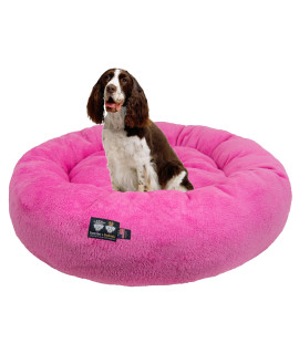Bessie and Barnie Snuggle Dog Bed - Extra Plush Fabric Dog Bean Bag Bed - Reversible Circle Dog Bed - Machine Washable Donut Dog Bed - Calming Dog Bed - Multiple Sizes & Colors Available