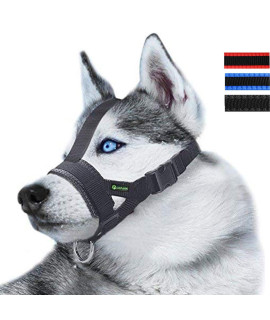 Lepark Head Strap Dog Muzzle Prevent from Taking Off by Paws for Small,Medium and Large Dogs(S/Black)