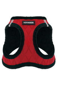 Voyager Step-In Plush Dog Harness - Soft Plush, Step In Vest Harness for Small and Medium Dogs by Best Pet Supplies - Red Plush, M (chest: 16 - 18)