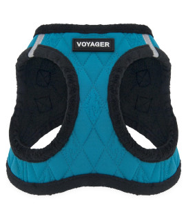 Voyager Step-In Plush Dog Harness - Soft Plush, Step In Vest Harness for Small and Medium Dogs by Best Pet Supplies - Turquoise Plush, L (chest: 18 - 205)