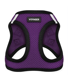 Voyager Step-in Air Dog Harness - All Weather Mesh Step in Vest Harness for Small and Medium Dogs by Best Pet Supplies - Purple Base, M