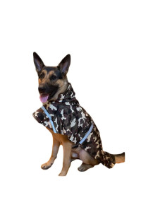 NACOCO Large Dog Raincoat Adjustable Pet Water Proof Clothes Lightweight Rain Jacket Poncho Hoodies with Strip Reflective (M, Camo)