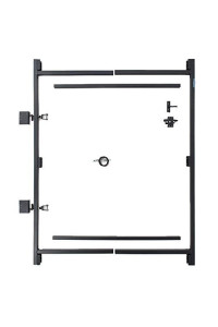Adjust-A-Gate Steel Frame Lockable 2-Way Gate with Installation Building Kit, 36"-60" Wide Opening Up to 7' High