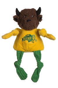 HuggleHounds Officially Licensed college Mascot Squeaky Dog Toy for Aggressive chewers - Plush corduroy Dog Toys - Soft Extra Durable Stuffed Pet Toy North Dakota State University Thundar, Large