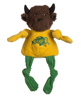HuggleHounds Officially Licensed college Mascot Squeaky Dog Toy for Aggressive chewers - Plush corduroy Dog Toys - Soft Extra Durable Stuffed Pet Toy North Dakota State University Thundar, Large