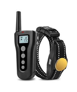 Dog Training Collar Upgraded 1000ft Remote Rechargeable Waterproof Electric Shock Collar with Beep Vibration Shock for Small Medium Large Dogs (15-120 Lbs)