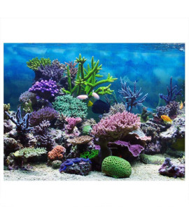 FILFEEL Aquarium Background Fish Tank Decorations Pictures PVC Adhesive Poster Underwater Coral Backdrop Decoration Paper Cling Decals Sticker(76 * 46cm)