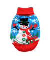 DOGGIE DESIGN Combed Cotton Ugly Snowman Holiday Dog Sweater (X-Large)