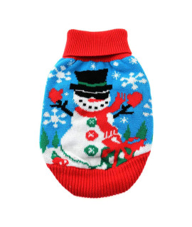 DOGGIE DESIGN Combed Cotton Ugly Snowman Holiday Dog Sweater (X-Large)