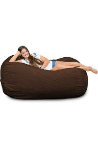 Ultimate Sack Bean Bag Chairs In Multiple Sizes And Colors: Giant Foam-Filled Furniture - Machine Washable Covers, Double Stitched Seams, Durable Inner Liner (Lounger, Brown Suede)