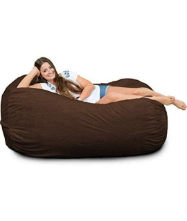 Ultimate Sack Bean Bag Chairs In Multiple Sizes And Colors: Giant Foam-Filled Furniture - Machine Washable Covers, Double Stitched Seams, Durable Inner Liner (Lounger, Brown Suede)