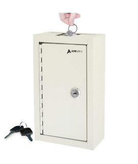 AdirOffice Large Key Drop Box - Large capacity commercial grade Storage Box - Safe & Secure Parcel & Packages - for Home & Business Use (White)