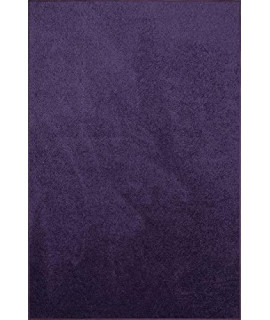 Ambiant Pet Friendly Solid Color Area Rugs Purple - 15 X 225 Mat (18X27)