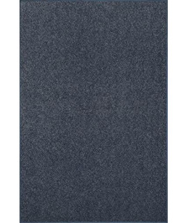 Ambiant Pet Friendly Solid Color Area Rugs Petrol Blue - 15 X 225 Mat (18X27)