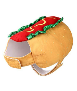 POPETPOP Hot Dog Design Pet Costume, Funny Warm Hoodie for Dogs and Cats, Halloween Christmas Apparel Cosplay for Puppies and Kitten - Size S