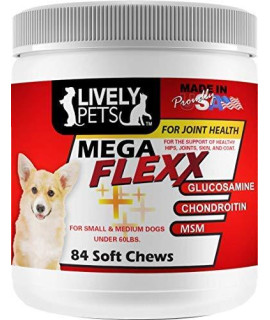 Lively Pets Mega Flexx Hip & Joint Soft Chews for Small/Medium Dogs 84 Count
