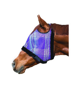 Kensington Fly Mask with Fleece Trim for Horses - Protects Face and Eyes from Flies and Sun Rays While Allowing Full Visibility - Breathable and Non Heat Transferring, Pony, Lavender Mint