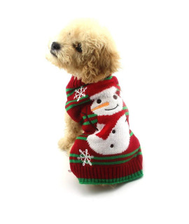 NAcOcO Dog Snow Sweaters Snowman Sweaters Xmas Dog Holiday Sweaters New Year christmas Sweater Pet clothes for Small Dog and cat(Snowman,XXS)