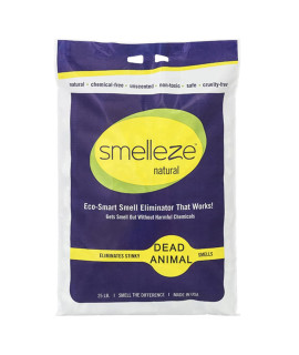 SMELLEZE Natural Dead Animal Odor Removal 25 lb. Granules: Eliminate Dead Rat, Mice, Squirrel, Chipmunk, Raccoon & Bat Smell. Safe for Indoor & Outdoor Use
