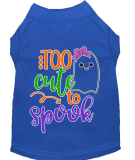 Mirage Pet Products Too cute to Spook-girly ghost Screen Print Dog Shirt Blue XS