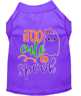 Mirage Pet Products Too cute to Spook-girly ghost Screen Print Dog Shirt Purple