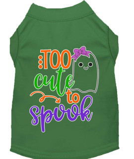 Mirage Pet Products Too cute to Spook-girly ghost Screen Print Dog Shirt green XS