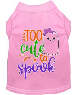 Mirage Pet Products Too cute to Spook-girly ghost Screen Print Dog Shirt Light Pink